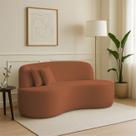 Sofá Curvo 2 Lugares Feijão Forma Orgânica Bouclé Maranata