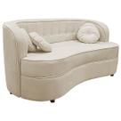 Sofá Curvo 2 Lugares Orgânico Sala Recepção Escritório Decorativo Luxo Panamá 140cm Linho