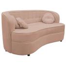 Sofá Curvo 2 Lugares Orgânico Sala Recepção Escritório Decorativo Luxo Panamá 140cm Suede