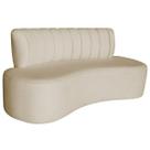 Sofá Curvo 2 Lugares Organico Sala Recepção Escritório Valência 120cm Linho