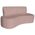 Sofá Curvo 2 Lugares Organico Sala Recepção Escritório Valência 120cm Linho