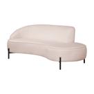 Sofá Curvo 3 Lugares 180cm Braço Dir. Thommy Pés Preto Linho Off White - Nexta Casa