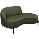 Sofá Curvo 3 Lugares 180cm Braço Dir. Thommy Pés Preto Linho Verde - Nexta Casa