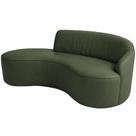 Sofá Curvo 3 Lugares 180cm Eron Braço Esq. Corano Verde - Nexta Casa