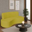 Sofá Curvo 3 Lugares Amsterdã 160cm Suede Sofá Curvo 3 Lugares Amsterdã 160cm Suede