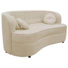 Sofá Curvo 3 Lugares Orgânico Sala Recepção Escritório Decorativo Luxo Panamá 185cm Suede