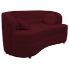 Sofá Curvo 3 Lugares Orgânico Sala Recepção Escritório Decorativo Luxo Panamá 185cm Suede