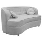 Sofá Curvo 3 Lugares Orgânico Sala Recepção Escritório Decorativo Luxo Panamá 200cm Linho