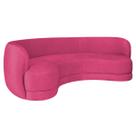 Sofá Curvo 3 Lugares Sala De Estar Recepção Noruega 200cm Suede - Doce Sonho Móveis
