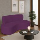 Sofá Curvo 4 Lugares Amsterdã 200cm Suede Sofá Curvo 4 Lugares Amsterdã 200cm Suede