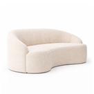 Sofá Curvo Dunas 2 Lugares 180cm Bouclé Off White - Sallar Home Sofá Curvo Dunas 2 Lugares 180cm Bouclé Off White - Sallar Home