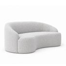 Sofá Curvo Dunas 3 Lugares 230cm Bouclé Cinza - Sallar Home Sofá Curvo Dunas 3 Lugares 230cm Bouclé Cinza - Sallar Home
