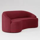Sofá Curvo Montserrat 180cm 03 Lugares Veludo Vermelho Marsala - Nexta Casa