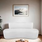 Sofá Curvo Orgânico 160cm 2 Lugares Bouclé Antonela
