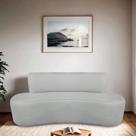 Sofá Curvo Orgânico 160cm 2 Lugares Bouclé Antonela
