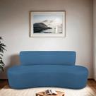 Sofá Curvo Orgânico 160cm 2 Lugares Linho Antonela Azul Royal Sofá Curvo Orgânico 160cm 2 Lugares Linho Antonela Azul Royal