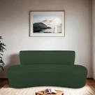 Sofá Curvo Orgânico 160cm 2 Lugares Linho Antonela Verde Sofá Curvo Orgânico 160cm 2 Lugares Linho Antonela Verde
