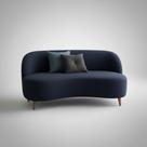 Sofa Curvo Organico 2 Lugares Suede - Dritex