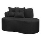 Sofá Curvo Orgânico Plaza 2 Pessoas 180cm Bouclê Preto SOFA STORE