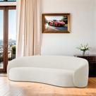 Sofá Curvo Orgânico Sala Recepção 3 Lugares Alemanha 180cm Bouclé