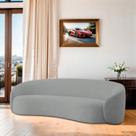 Sofá Curvo Orgânico Sala Recepção 3 Lugares Alemanha 180cm Bouclé