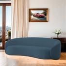 Sofá Curvo Orgânico Sala Recepção 3 Lugares Alemanha 180cm Linho