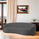Sofá Curvo Orgânico Sala Recepção 3 Lugares Alemanha 180cm Linho