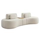 Sofá Curvo Orla 4 Lugares 285cm Com Mesa Bouclé Off White - Nexta Casa