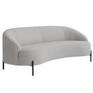 Sofá Curvo Porto 03 Lugares 180cm Pés Preto Bouclé Cinza Claro - Nexta Casa