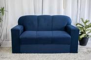 Sofá de 3 lugares Azul Escuro Suede