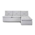 Sofá de 3 Lugares com Chaise-longue Herval Flora, Linho Cinza
