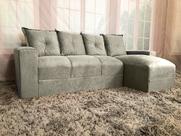 Sofá de 4 Lugares Bege 607 Chaise Ane