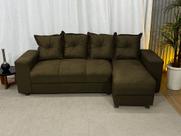Sofá de 4 lugares com Chaise Espaçoso Barato Marrom