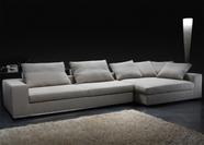 Sofá de 4 Lugares com Chaise, Revestimento Sarja Bege - ESP003
