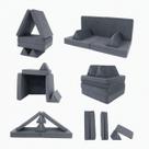 Sofá de brincar Infantil Modular Montessori 4 Peças Cinza