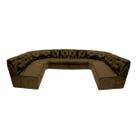 Sofá de canto 12 lugares marrom espuma D33 ideal família