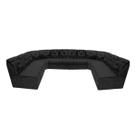 Sofá de canto 12 lugares preto espuma D33 ideal família