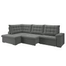 Sofá de Canto 3 Lugares Retrátil e Reclinável com Chaise Florença 260cm