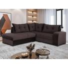 Sofá de Canto 3x2 Lugares Marrom Design Estofados Veneza