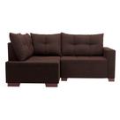 Sofá de Canto 4 Lugares Leme Suede Marrom