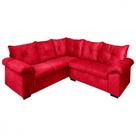 Sofá de Canto 5 Lugares Cannes Veludo Vermelho MamFlex Sofá de Canto 5 Lugares Cannes Veludo Vermelho MamFlex