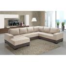 Sofá de Canto 5 Lugares Com Chaise Patrícia Suede Areia