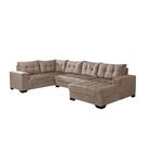 Sofá de Canto 5 Lugares Dijon com Chaise Suede Chocolate