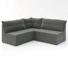 Sofá de Canto 5 Lugares Renaut Suede Cinza Mamflex