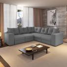 Sofa de Canto 5 Lugares Suede Qatar Estofados - Cinza Sofa de Canto 5 Lugares Suede Qatar Estofados - Cinza