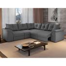 Sofá de Canto 5 Lugares Suede Qatar Flash Estofados
