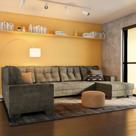 Sofá de Canto 6 Lugares com Chaise Direito Mônaco Suede Amassado Marrom Sofá de Canto 6 Lugares com Chaise Direito Mônaco Suede Amassado Marrom