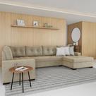 Sofá de Canto 6 Lugares com Chaise Direito Versalhes Suede Animale Cinza Sofá de Canto 6 Lugares com Chaise Direito Versalhes Suede Animale Cinza