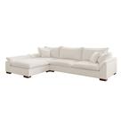 Sofá de Canto 6 Lugares com Chaise Modulado 320cm com Base em Madeira Maciça Dominique