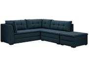 Sofá de Canto 6 Lugares com Puff Veluplus Vegas Flexforma Estofados
